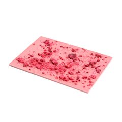 Ružová / RUBY čokoládová tabuľka s posypom lyofilizovaných malín, ručnej robená čokoláda