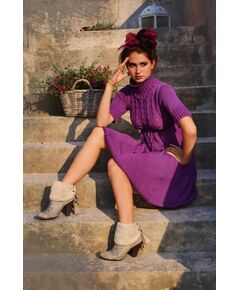 ​Pletené šaty fialové