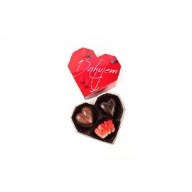 Bonboniéra v tvare srdiečka naplnená 3 pralinkami - Domáca čokoláda